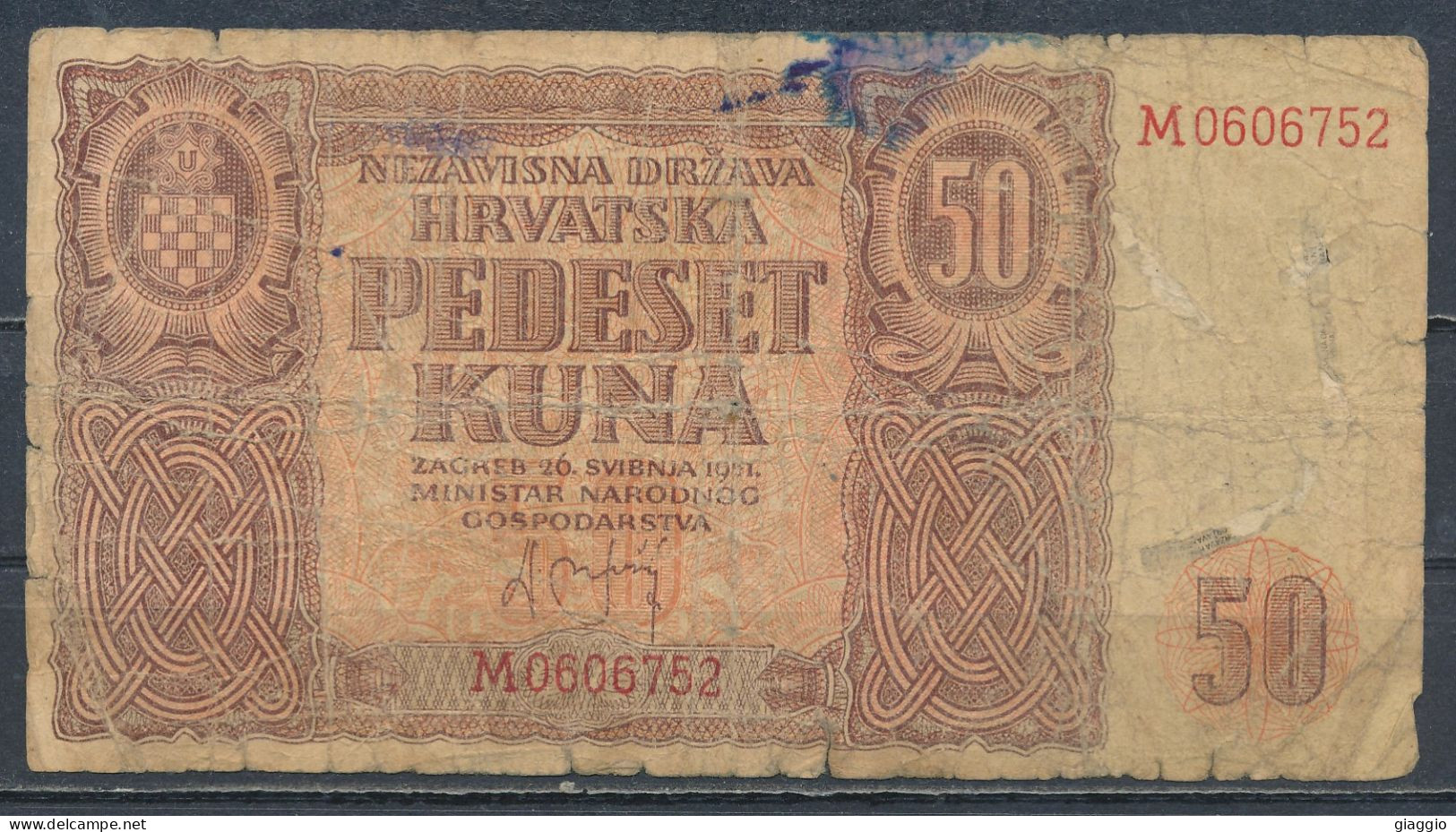 °°° CROAZIA - 50 KUNA 1941 °°° - Croatie