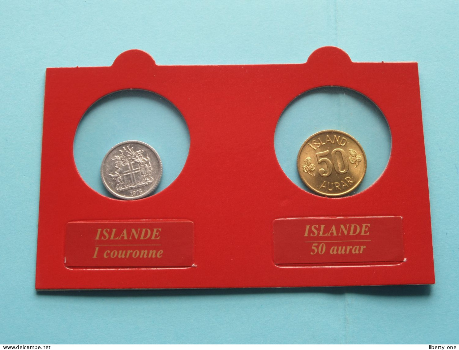 Set Of 2 Coins > 1 Couronne (1978) & 50 Aurar (1974) > ( Monnaies Du Monde > Editions ATLAS ) ISLANDE ( Voir SCANS ) ! - Iceland