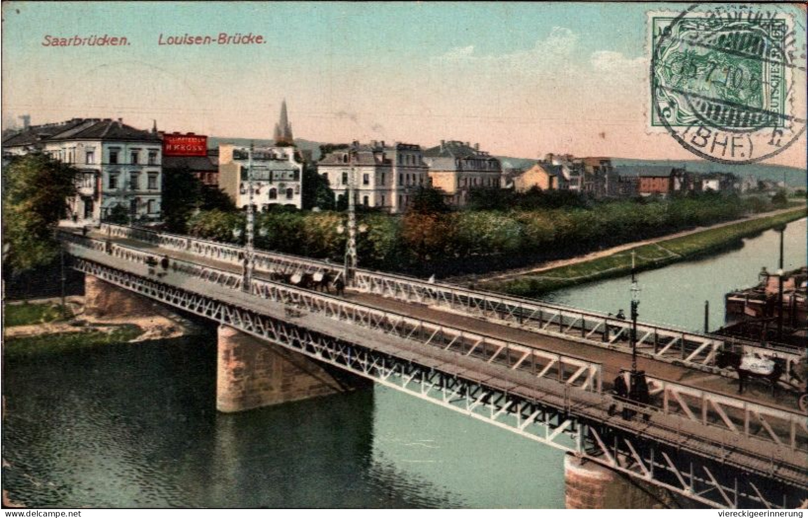 ! Alte Ansichtskarte Aus Saarbrücken, Louisenbrücke, 1910 - Saarbruecken