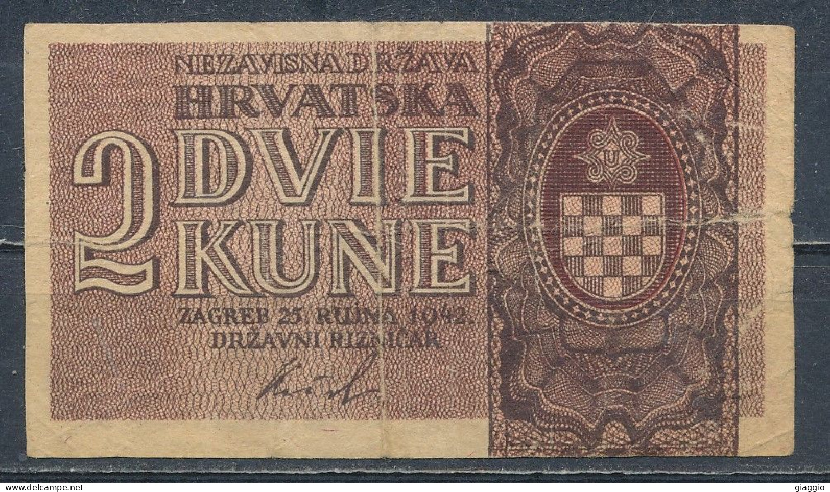 °°° CROAZIA - 2 KUNE 1942 °°° - Croatie