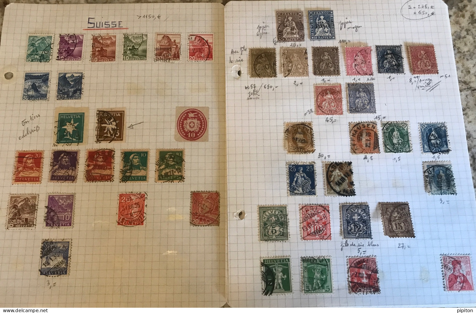 Suisse, Timbres Anciens D Une Petite Collection Cote Supérieure à 1150€ - Sonstige & Ohne Zuordnung