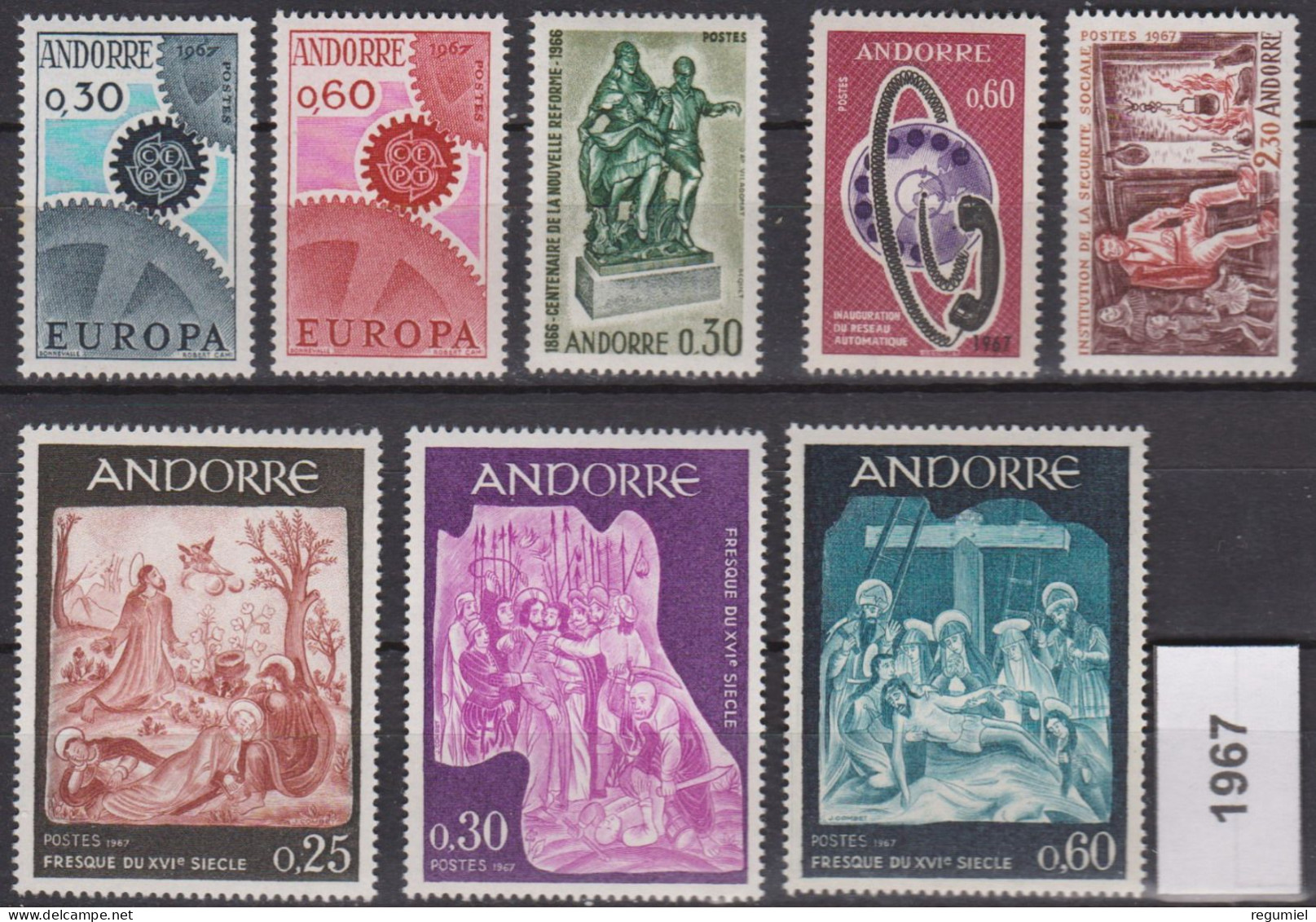 Andorra Francesa 179/186 ** MNH. 1967 Año Completo - Années Complètes