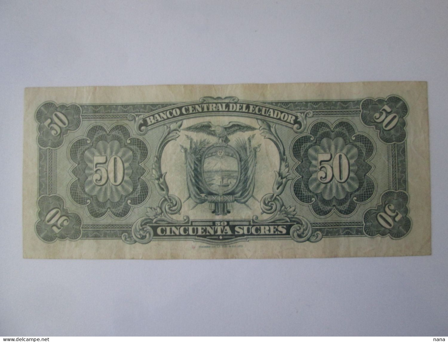 Ecuador 50 Sucres 1980 Banknote Very Rare Signature 3 VOCAL - Ecuador