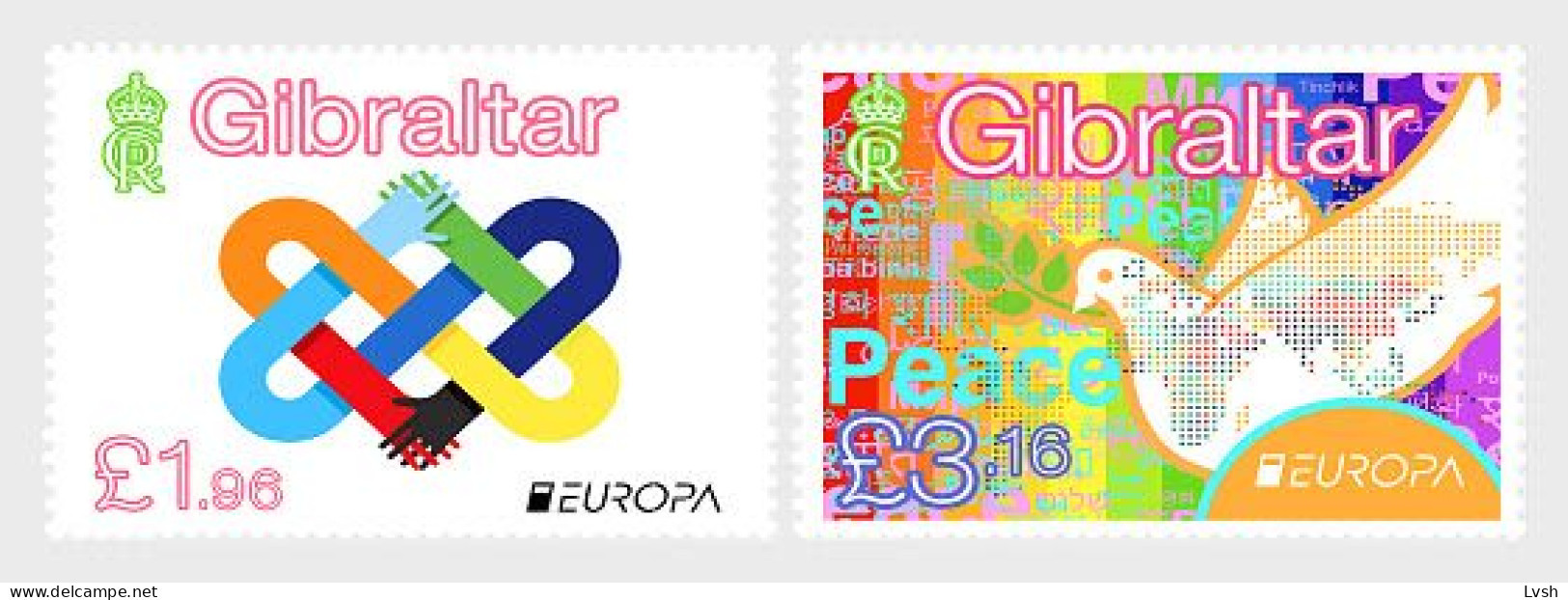 Gibraltar.2023.Europa CEPT.Peace – The Highest Value Of Humanity.2 V.** . - 2023