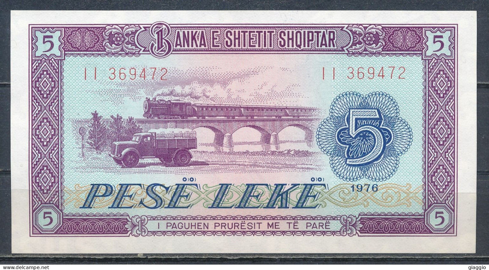 °°° ALBANIA - 5 PESE LEKE 1976 UNC °°° - Albanien