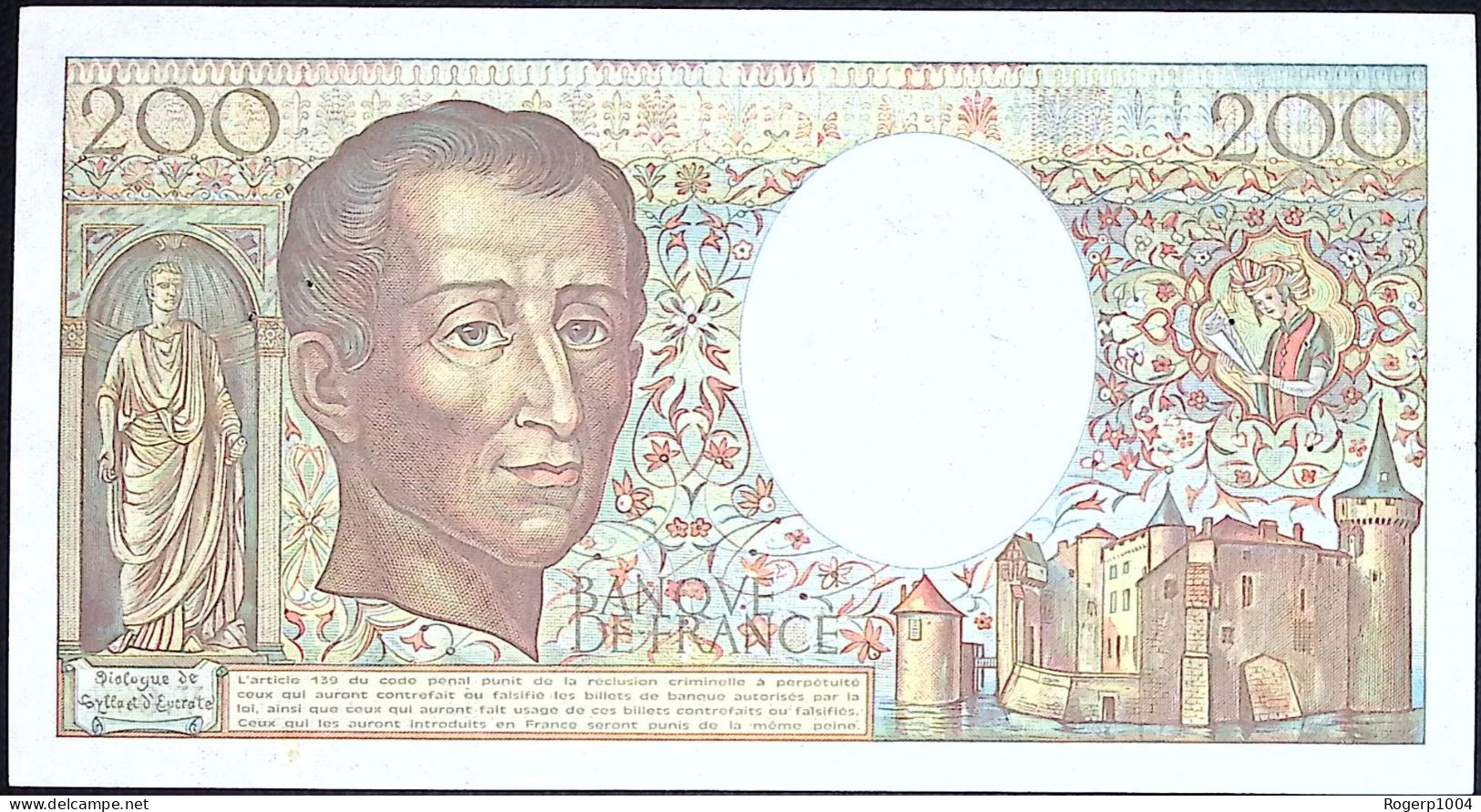 FRANCE * 200 Francs "Montesquieu" * Date 1989 * Fay 70.9 * État/SUP/XXF * - 200 F 1981-1994 ''Montesquieu''