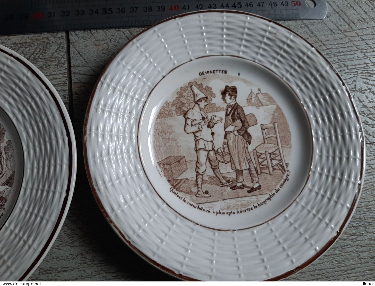 Lot 6 Assiettes Parlantes Devinettes Sarreguemines Clown Gendarme Magicien Magie Humour - Sarreguemines (FRA)