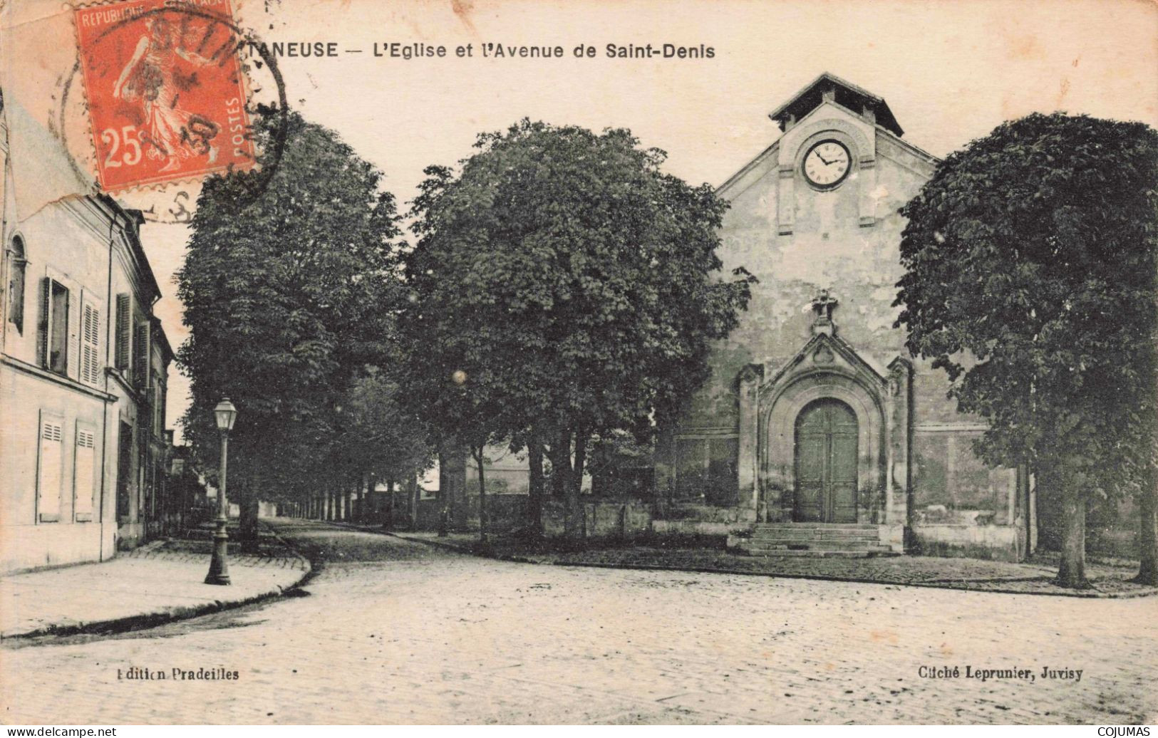 93 - VILLETANEUSE - S14790 - L'Eglise Et L'Avenue De Saint Denis - En L'état Pli - L23 - Villetaneuse