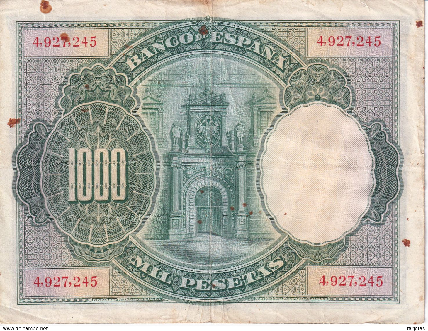 BILLETE DE ESPAÑA DE 1000 PTAS DEL AÑO 1925 DE CARLOS I  (BANKNOTE) - 1000 Pesetas