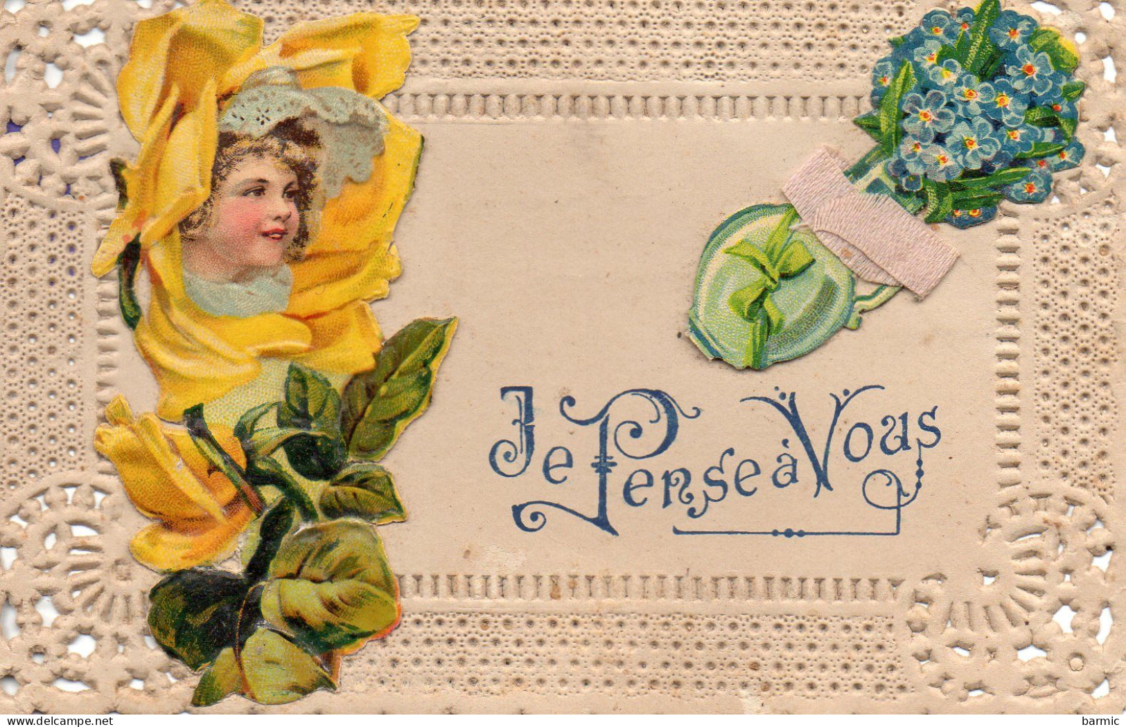 BELLE FANTAISIE, JE PENSE A VOUS, DECOUPI, RUBANS, FLEURS COULEUR REF 8006 POU - A Systèmes