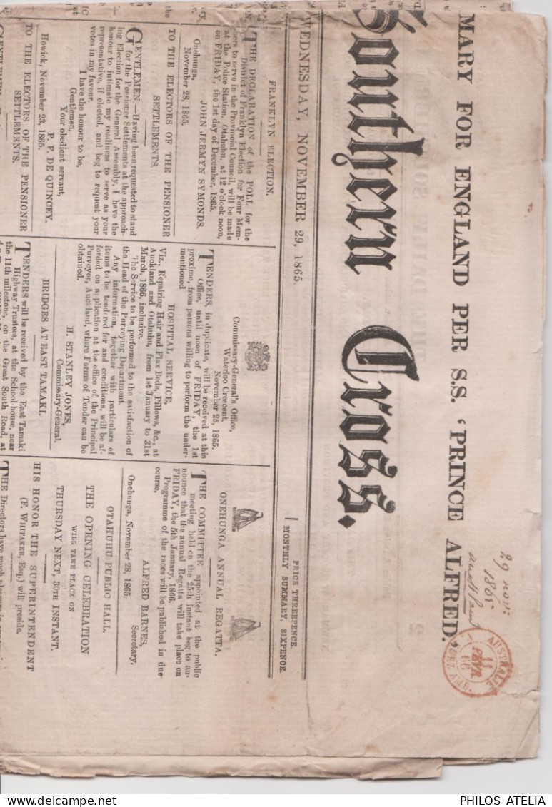 Maritime Australie V Suez Amb 11 FEV 66 Paquebot Anglais Journal The Daily Southern Cross Auckland New Zealand - Cartas & Documentos