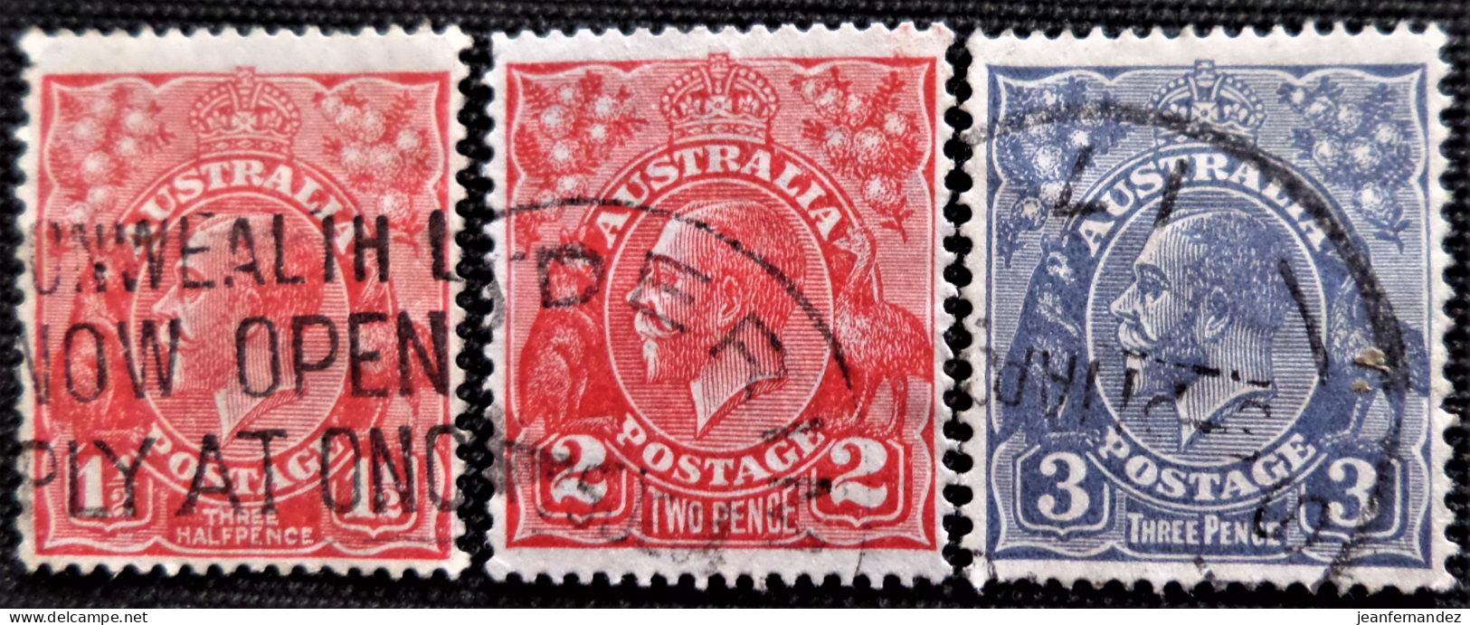Australie  1926 -1930 King George V   Stampworld N°   66_69_70 - Oblitérés