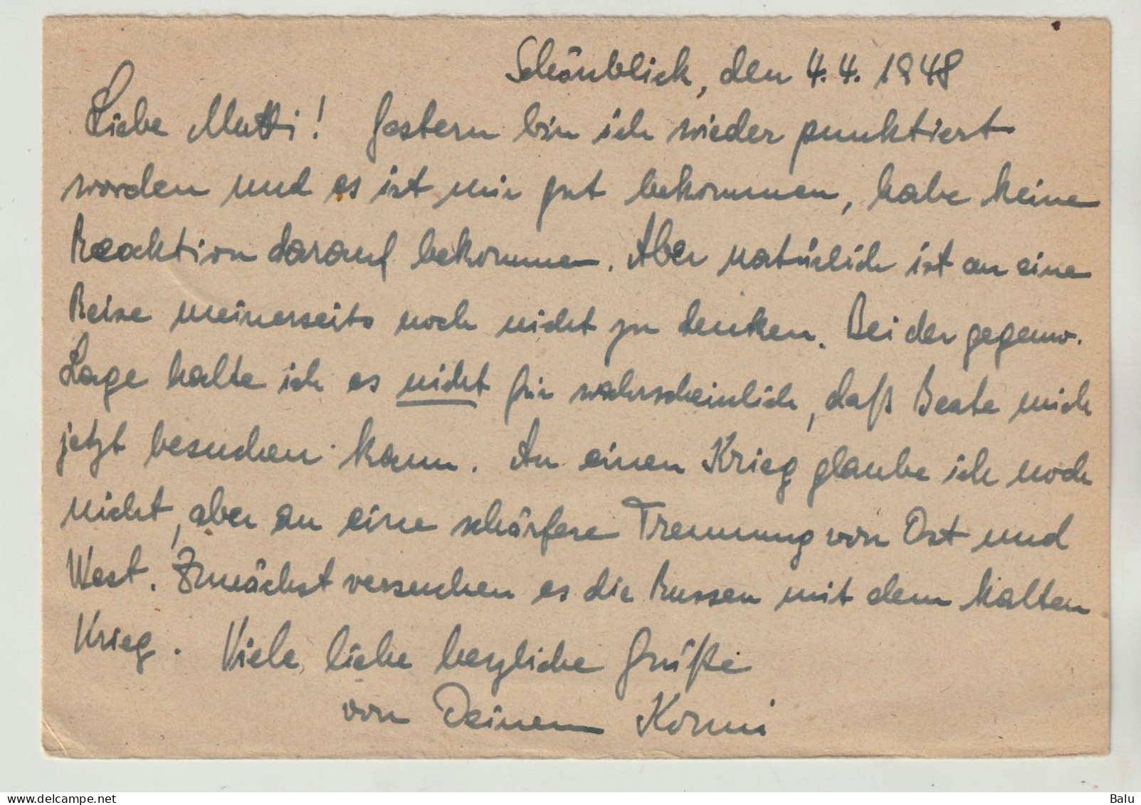 Alliierte Gemeinschaftsausgaben Ganzsache Michel GA-P964F Gestempelt 30Pfg. Frageteil, 3 Scans, Schwäbisch Gmünd 5.4.48 - Postwaardestukken