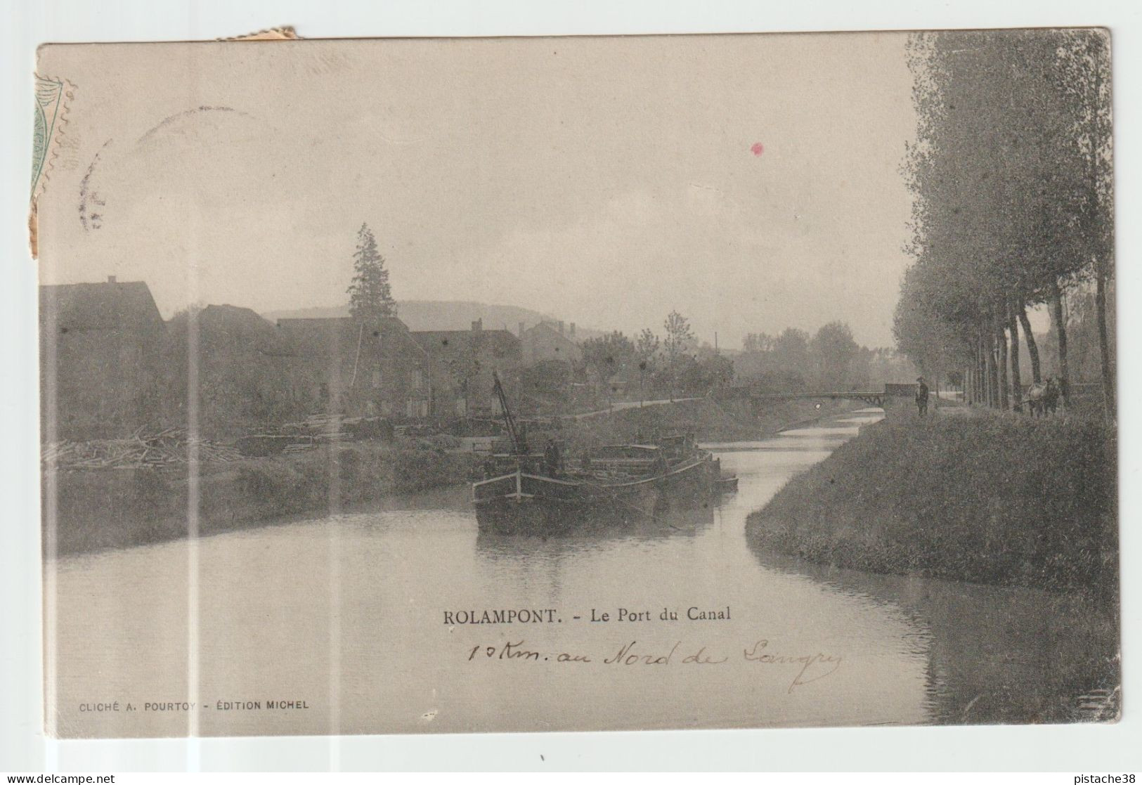 52 - ROLAMPONT, Le Pont Du Canal Avec Péniche  Voir Les 2 Scans - Péniches