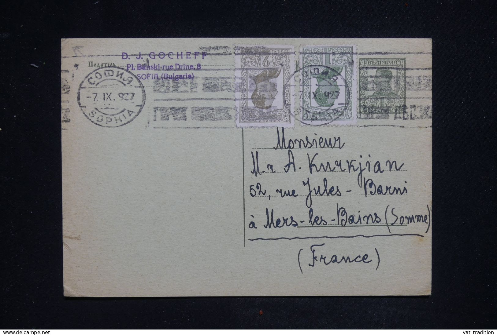 BULGARIE - Entier Postal + Compléments De Sofia Pour La France En 1927  - L 143229 - Ansichtskarten