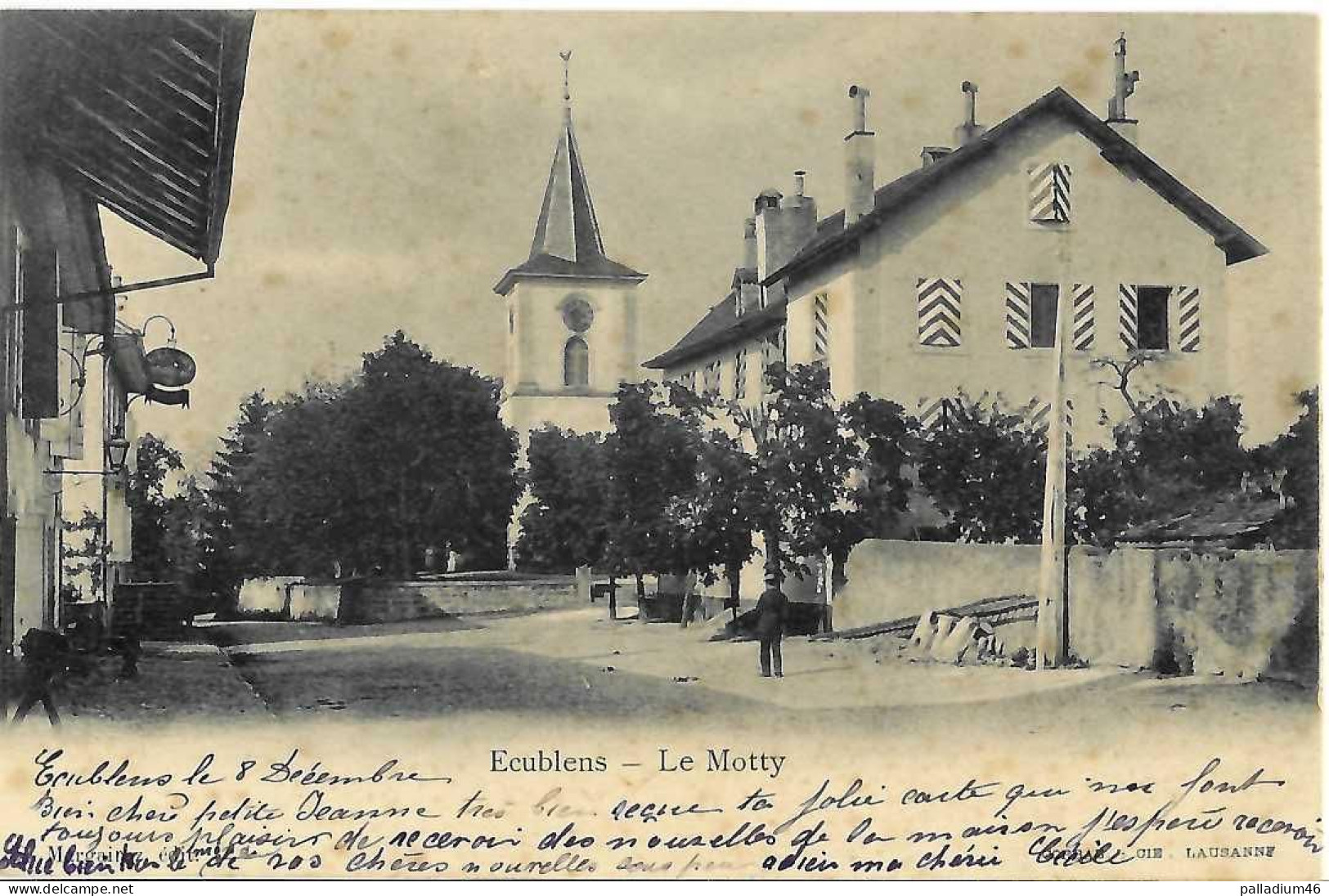 VAUD - ECUBLENS LE MOTTY - Margairaz édit. No 8 - Corbaz Lausanne - Circulé Le 09.12.1904 - Écublens