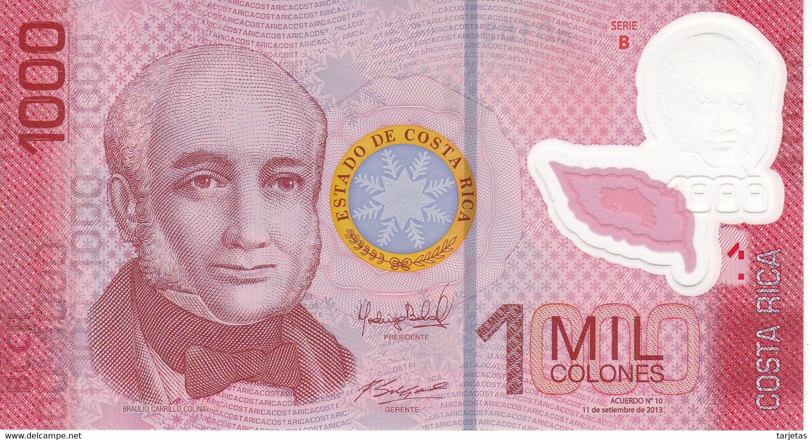 BILLETE DE COSTA RICA DE 1000 COLONES DEL AÑO 2013 SIN CIRCULAR (UNC) (CIERVO-DEER)  (BANKNOTE) - Costa Rica