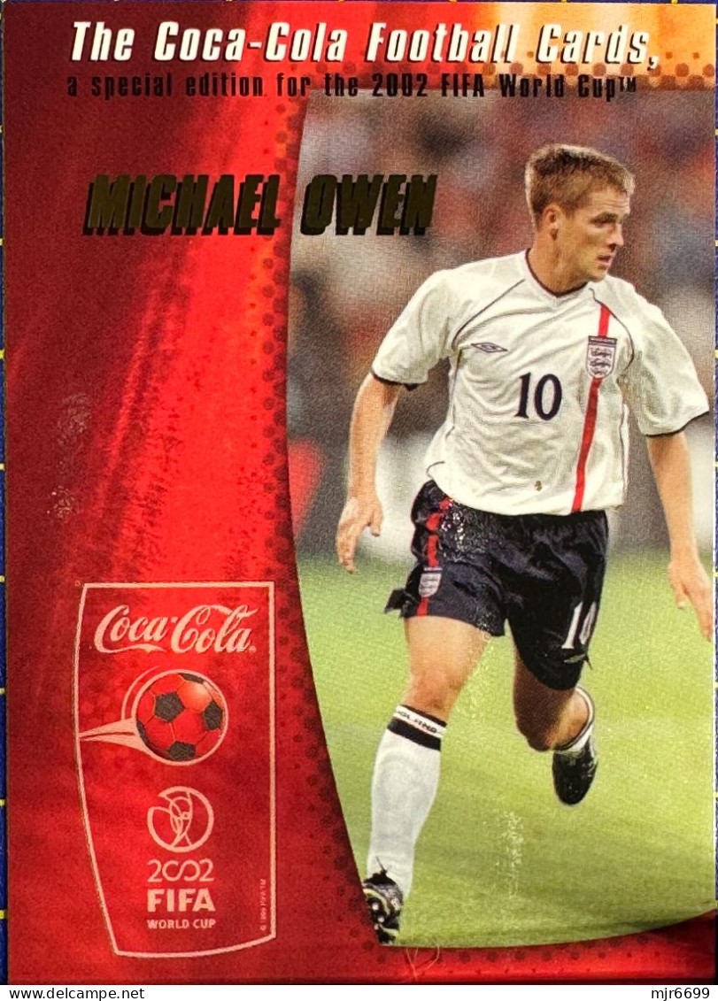 COCACOLA FIFA 2002 WOLRD CUP FOOTBALL CARDS - MICHAEL OWEN, ALMOST PERFECT CONDITION. ORIGINAL - Autres & Non Classés