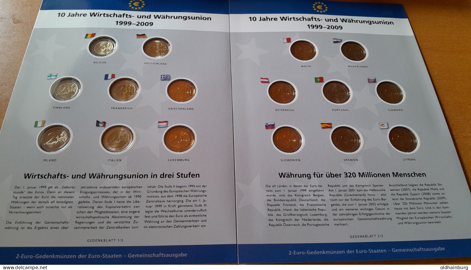 2316d: Motiv "10 Jahre Währungsunion", Gute Sammlung Münzen & Marken- Herausgegeben Von Der Deutschen Post AG - Collections