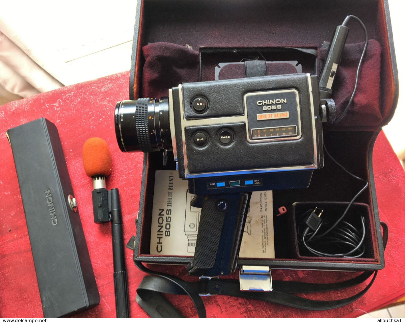 État De Fonctionnement Appareil Photo Camera Chinon 805 S Direct Sound Super 8 Movie Camera, 1975's + Sacoche + 2 Micros - Fototoestellen