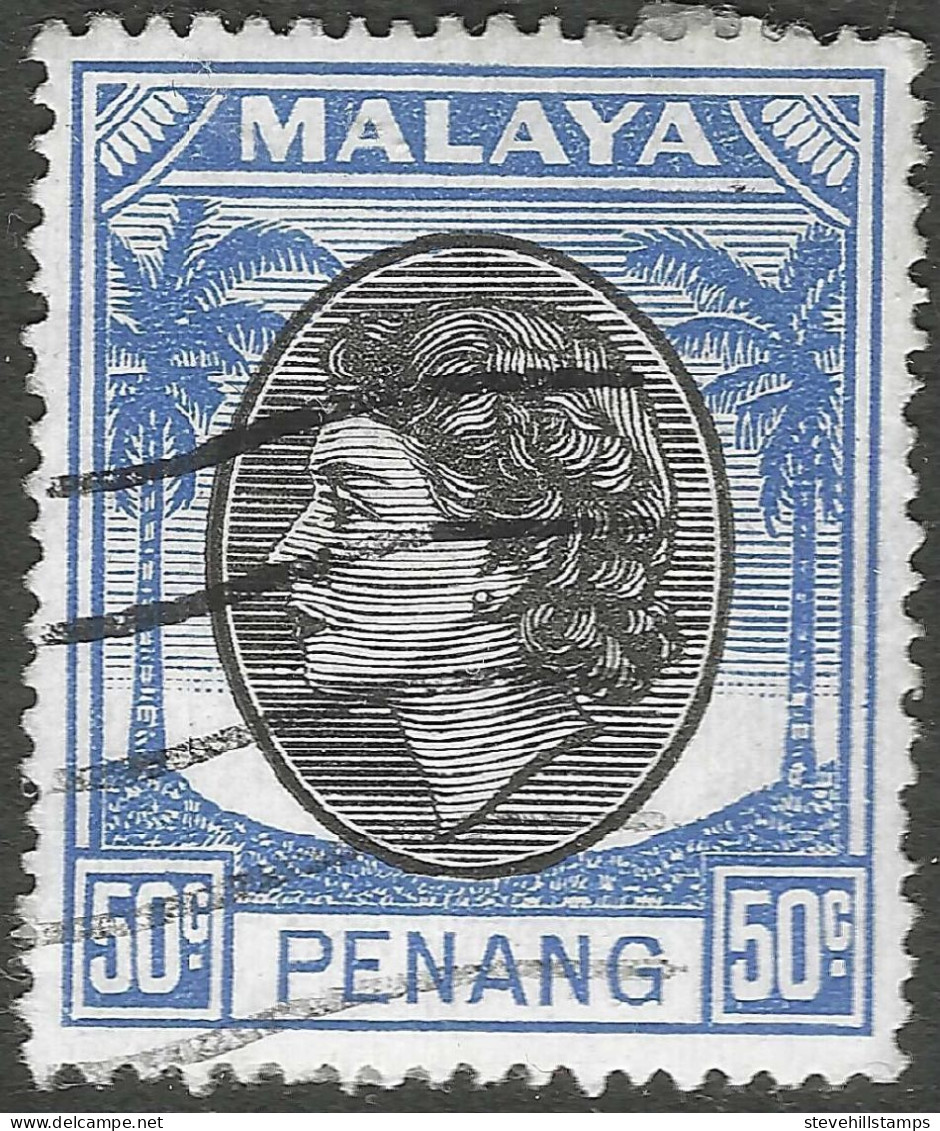 Penang (Malaysia). 1954-57 QEII. 50c Used. SG 40 - Penang