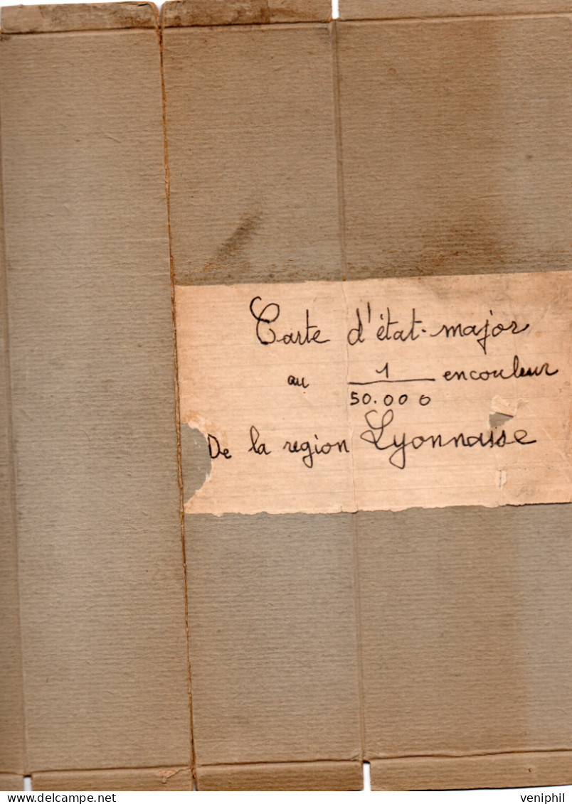 CARTE D'ETAT MAJOR AU 1/ 50.000  COULEUR DE LA REGION LYONNAISE /  1922 - Documents