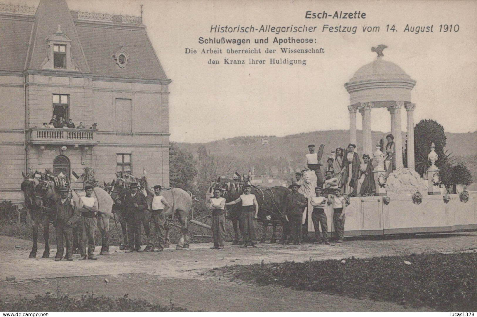 LUXEMBOURG  / ESCH S ALZETTE HISTORISCH ALLEGORISCHER FESTZUG 1910 /  RARE - Esch-sur-Alzette