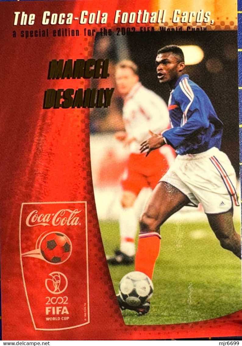 COCACOLA FIFA 2002 WOLRD CUP FOOTBALL CARDS -MARCEL DESALLY, ALMOST PERFECT CONDITION. ORIGINAL - Otros & Sin Clasificación