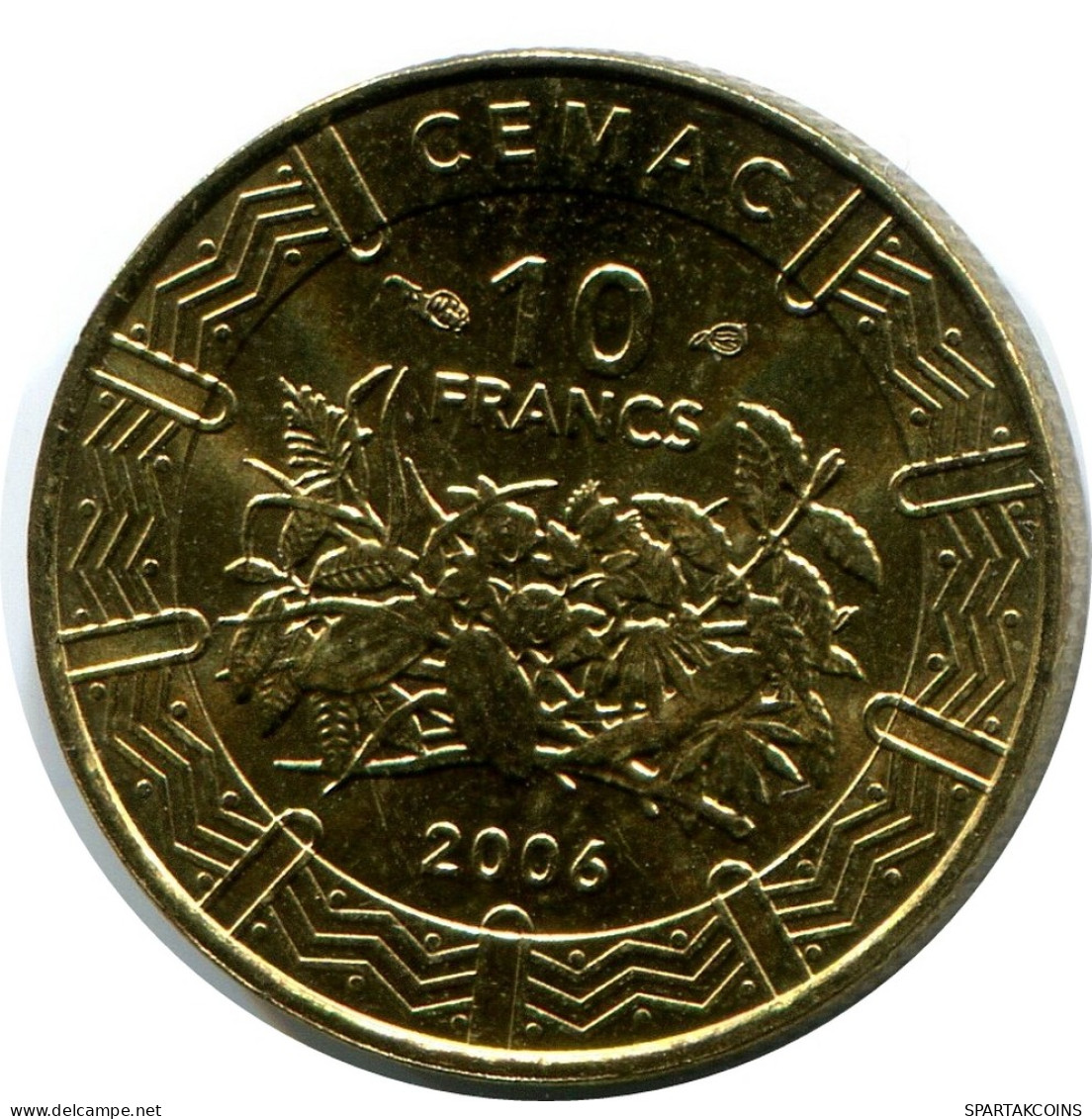 10 FRANCS CFA 2006 CENTRAL AFRICAN STATES (BEAC) Coin #AP862.U - República Centroafricana