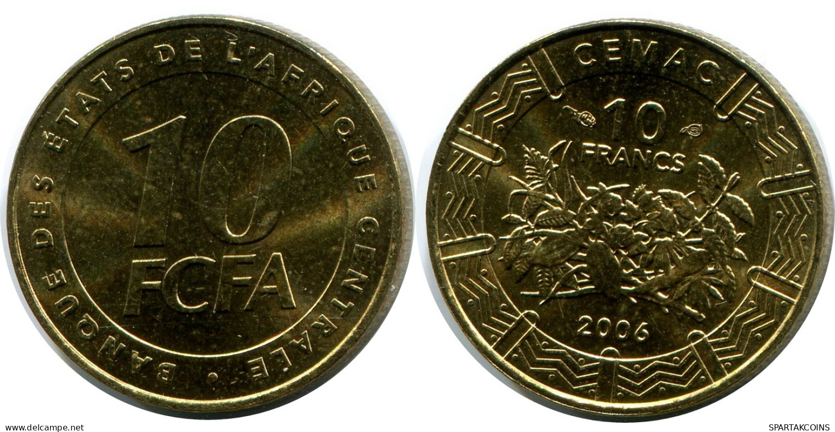 10 FRANCS CFA 2006 CENTRAL AFRICAN STATES (BEAC) Coin #AP862.U - Centrafricaine (République)
