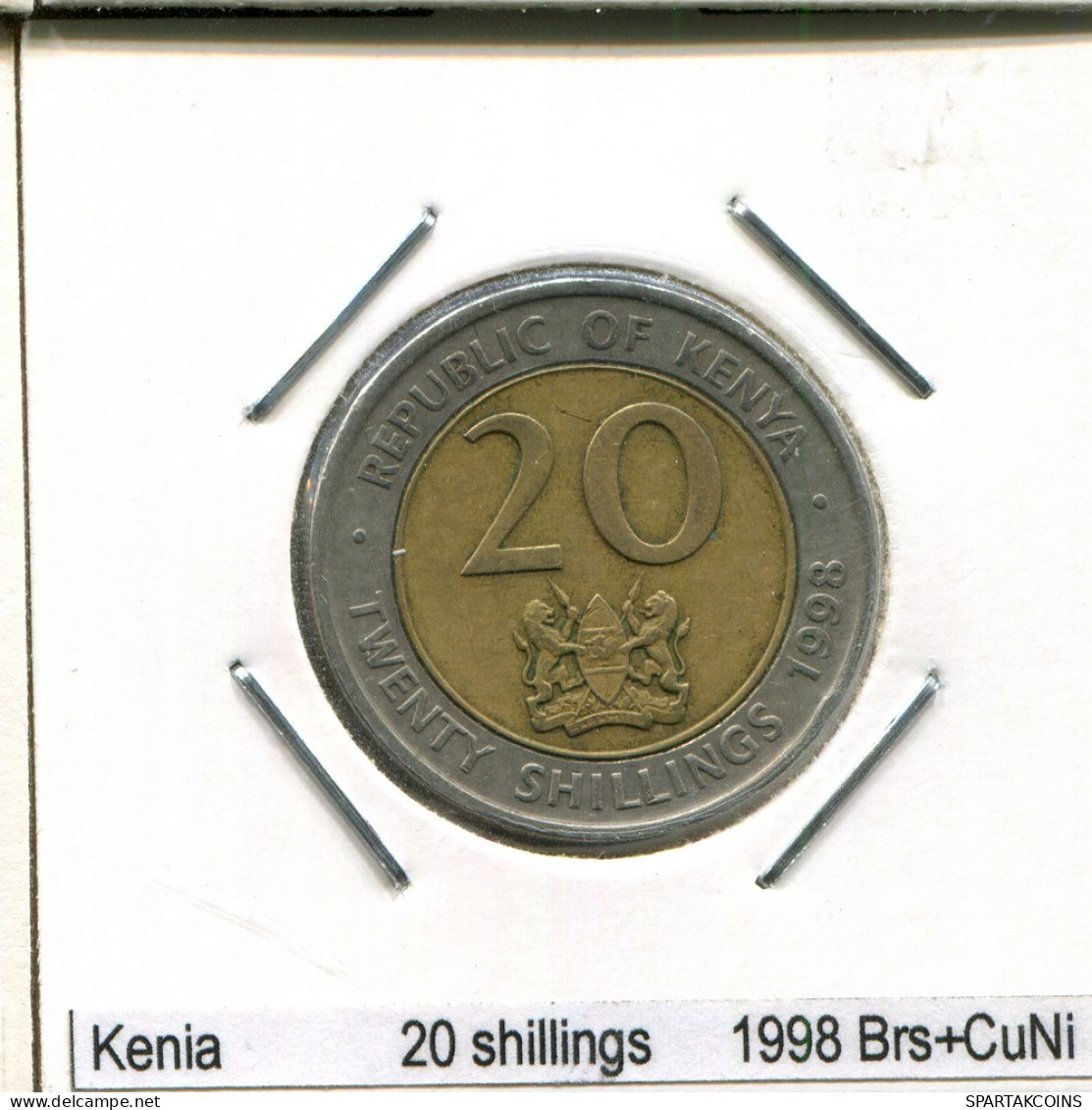 20 SHILLINGS 1998 KENYA BIMETALLIC Coin #AS335.U - Kenya