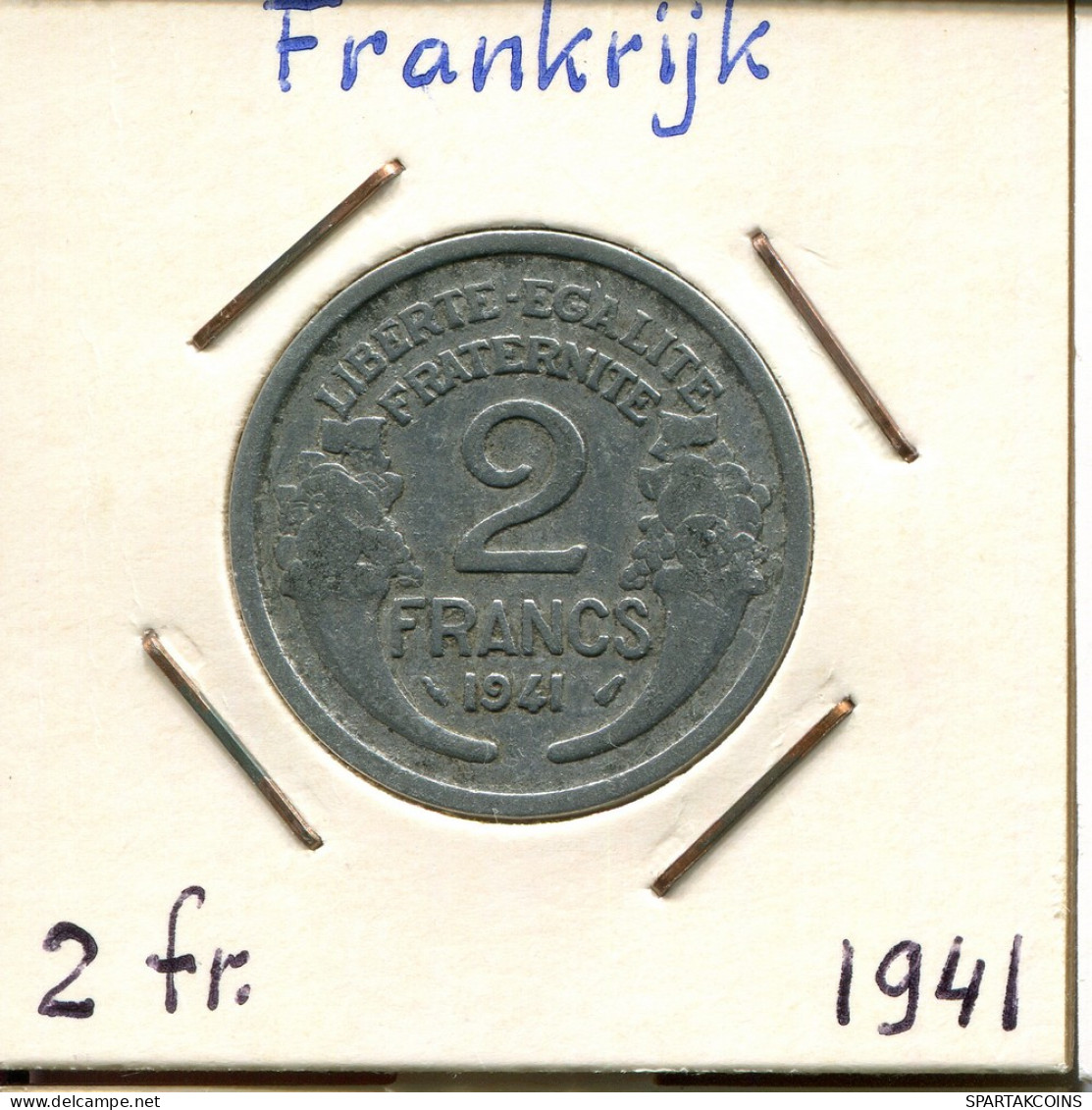 2 FRANCS 1941 FRANCIA FRANCE Moneda #AM336.E - 2 Francs