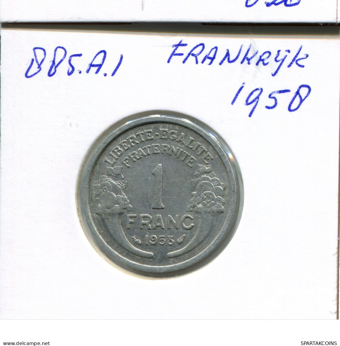 1 FRANC 1958 FRANCIA FRANCE Moneda #AN300.E - 1 Franc