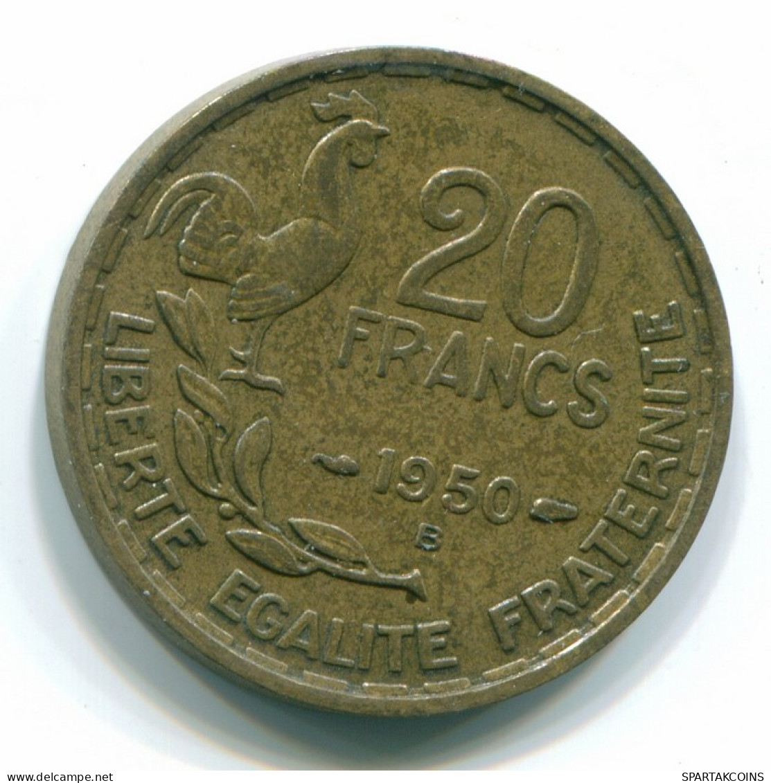 20 FRANCS 1950 B FRANCIA FRANCE B-G.GUIBAUD-3 PLUMES RARE XF+ #FR1155.89.E - 20 Francs
