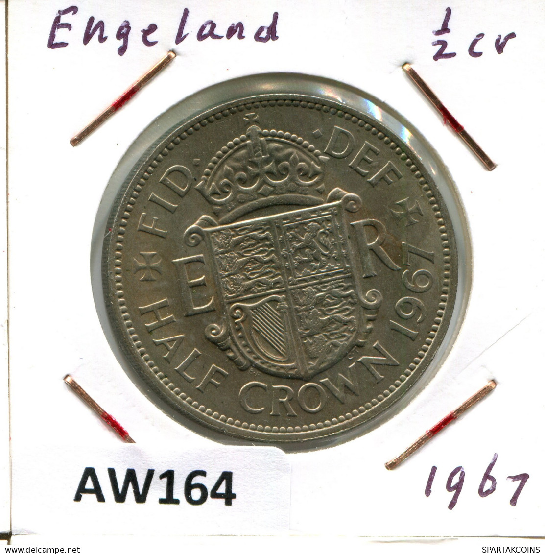 HALF CROWN 1967 UK GRANDE-BRETAGNE GREAT BRITAIN Pièce #AW164.F - K. 1/2 Crown