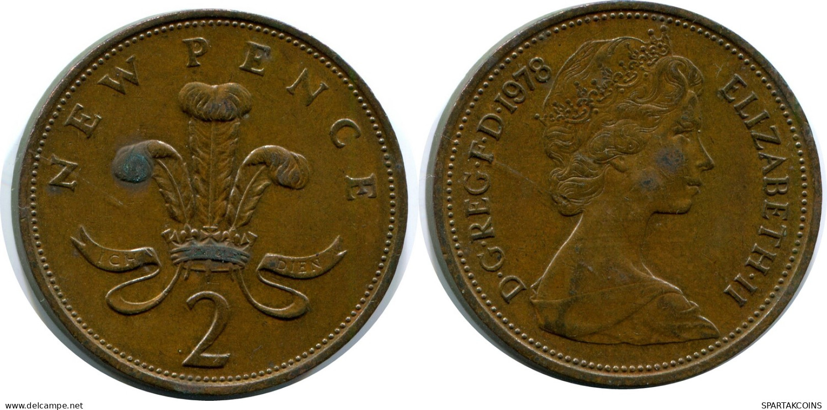 2 NEW PENCE 1978 UK GRANDE-BRETAGNE GREAT BRITAIN Pièce #AZ048.F - 2 Pence & 2 New Pence