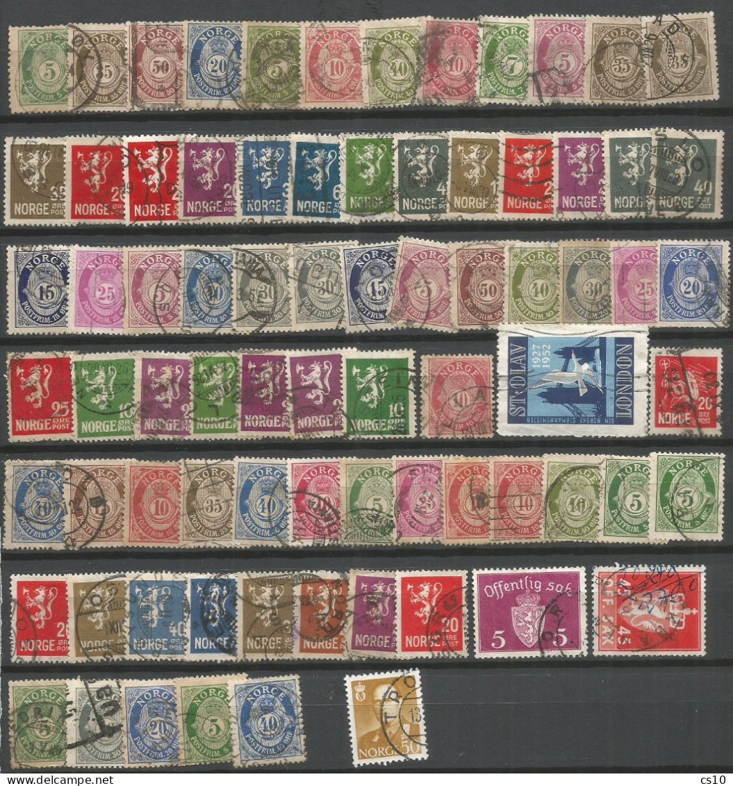 Norway NORGE #3 Scans Lot Old Small Size Issues In Used Condition : Numbers, Lion, Svalbard, Celebratives, P.Due Off.Sak - Collections
