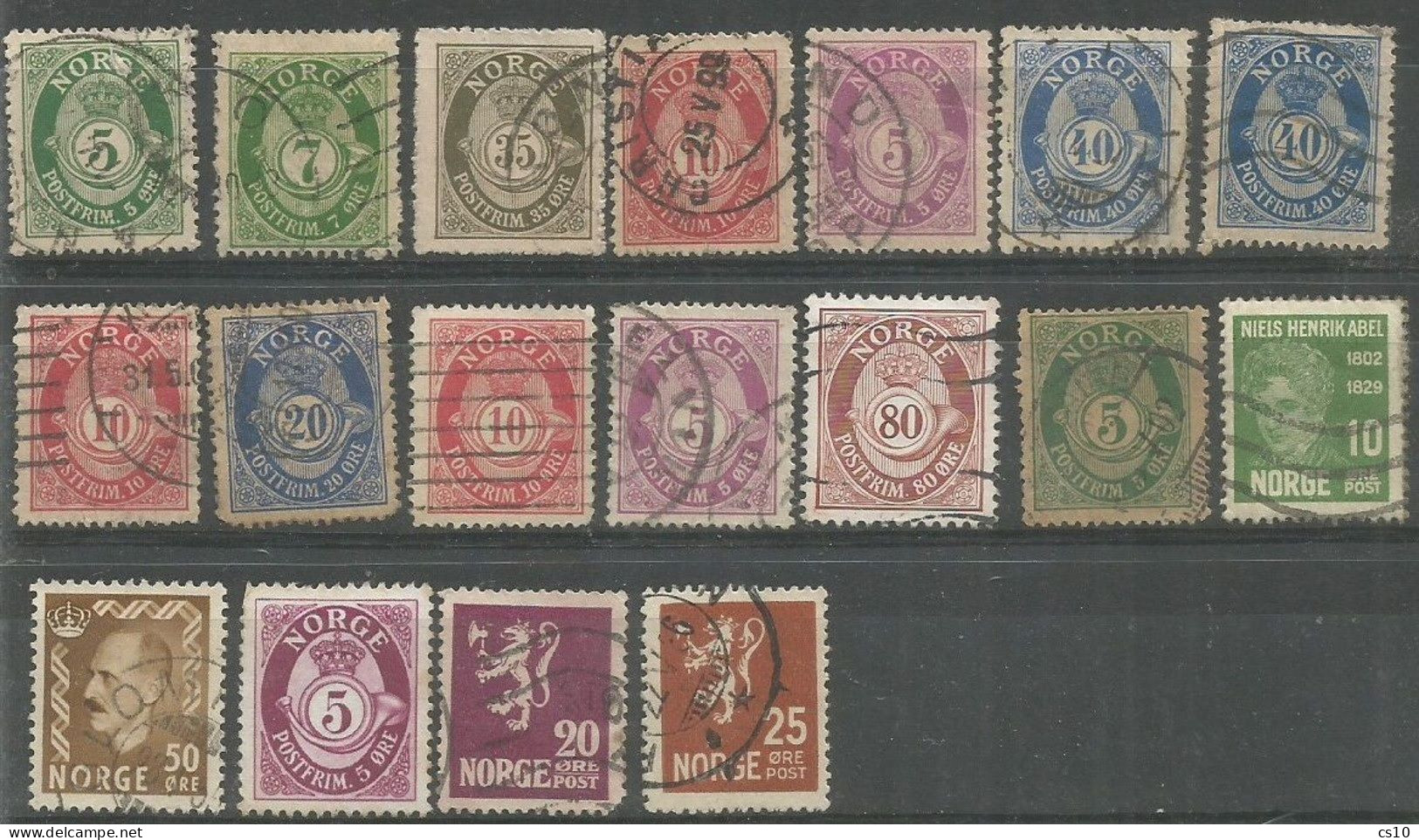 Norway NORGE #3 Scans Lot Old Small Size Issues In Used Condition : Numbers, Lion, Svalbard, Celebratives, P.Due Off.Sak - Colecciones