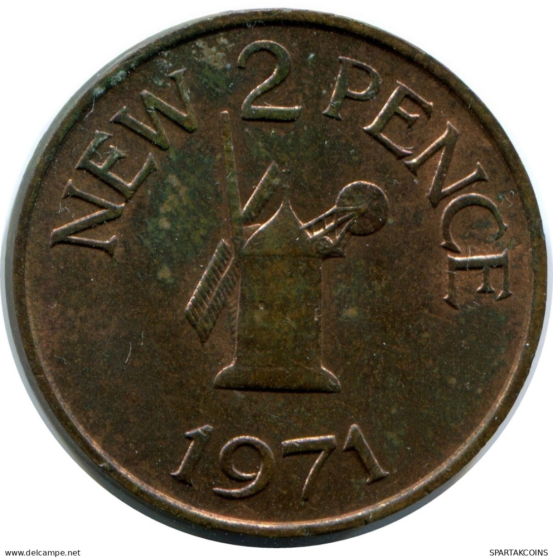 2 PENCE 1971 GUERNSEY Coin #AX103.U - Guernesey