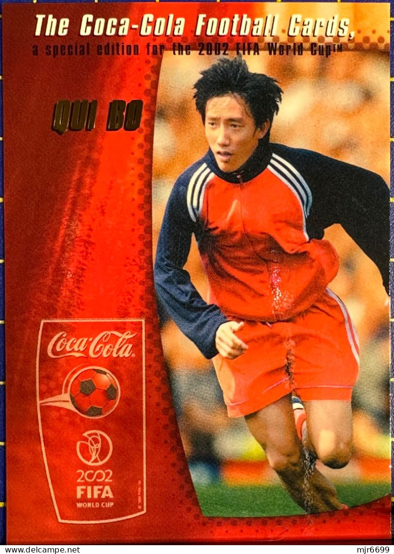 COCACOLA FIFA 2002 WOLRD CUP FOOTBALL CARDS OF CHINESE TEAM- QUI BO, ALMOST PERFECT CONDITION. ORIGINAL - Otros & Sin Clasificación