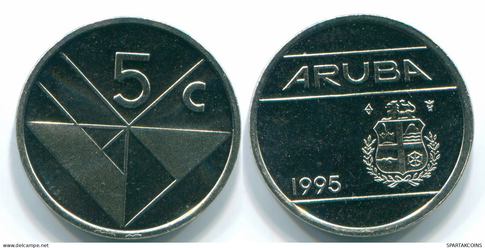 5 CENTS 1995 ARUBA (NEERLANDÉS NETHERLANDS) Nickel Colonial Moneda #S13622.E - Aruba