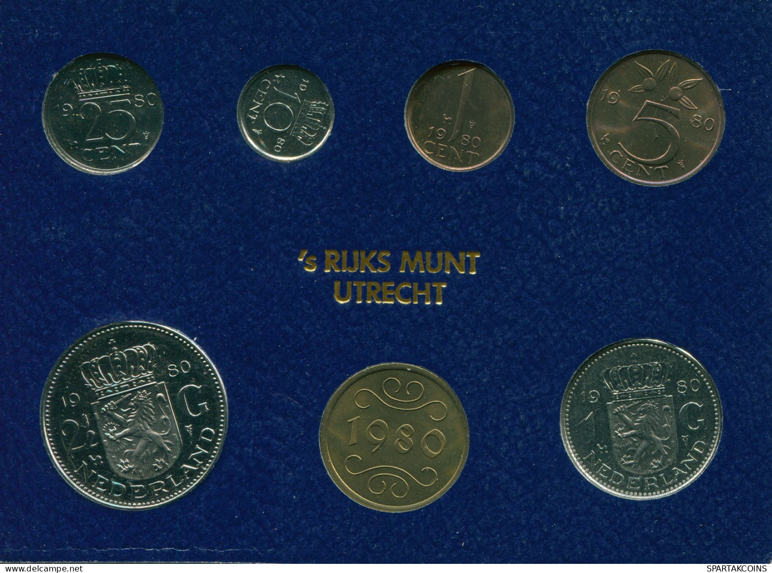 NEERLANDÉS NETHERLANDS 1980 MINT SET 6 Moneda + MEDAL #SET1048.3.E - Mint Sets & Proof Sets