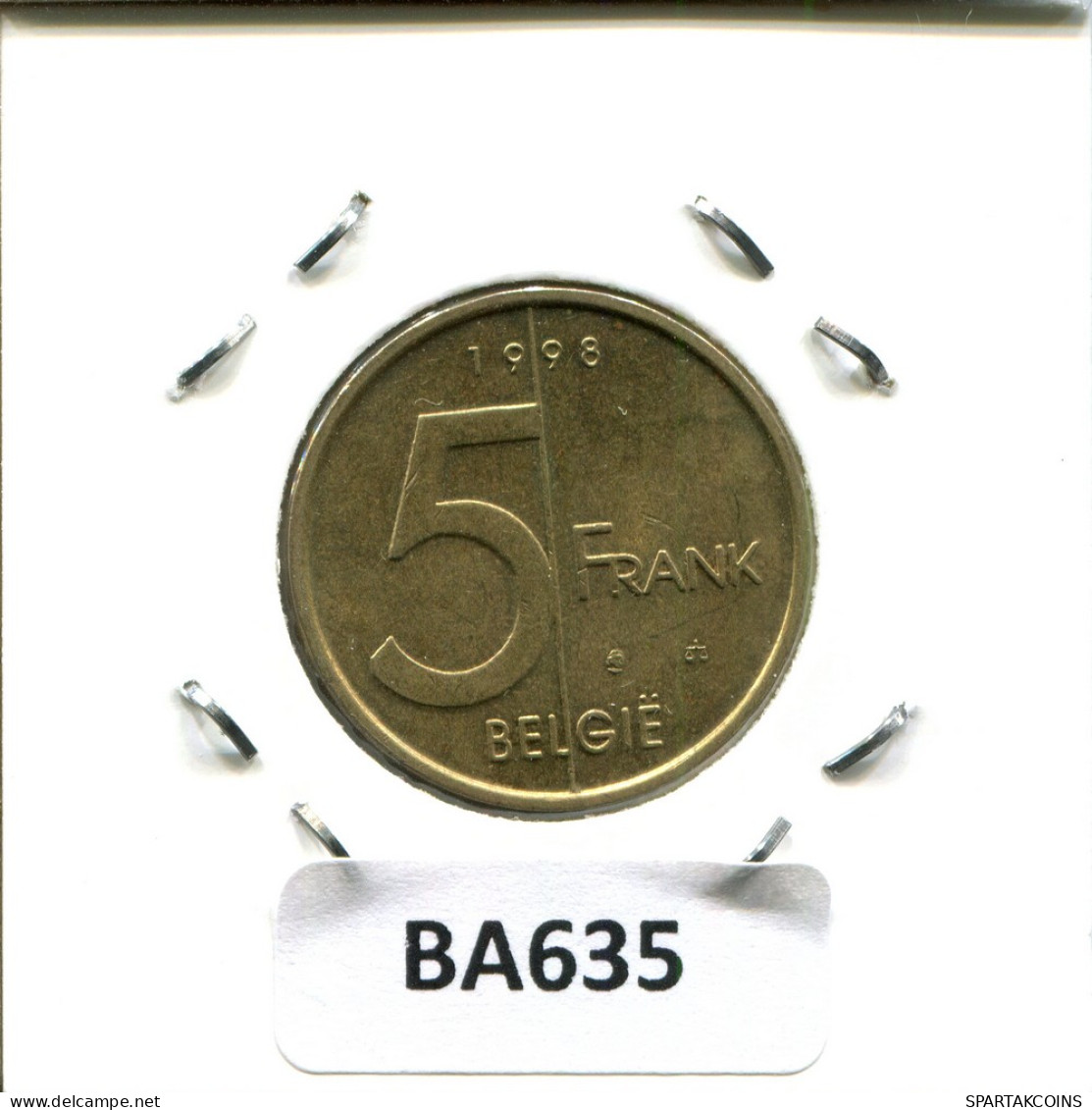 5 FRANCS 1998 BELGIQUE BELGIUM Pièce DUTCH Text #BA635.F - 5 Francs