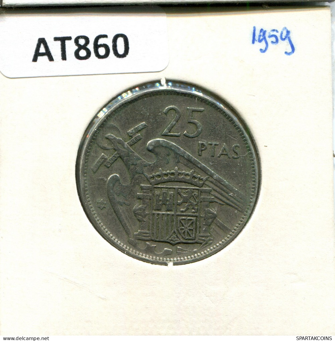 25 PESETAS 1958 ESPAÑA Moneda SPAIN #AT860.E - 25 Pesetas