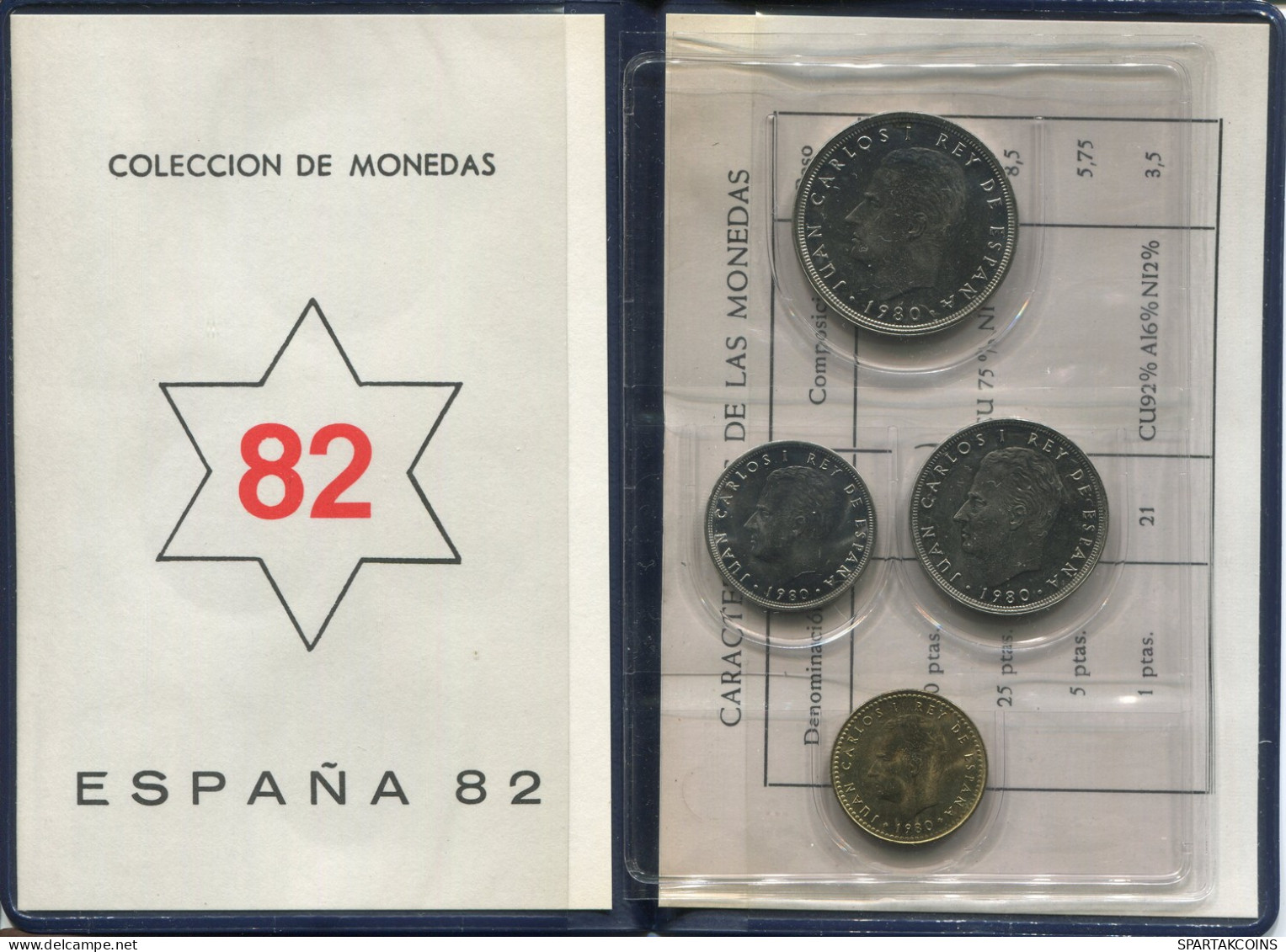 ESPAÑA SPAIN 1980*82 Moneda SET MUNDIAL*82 UNC #SET1260.4.E - Ongebruikte Sets & Proefsets