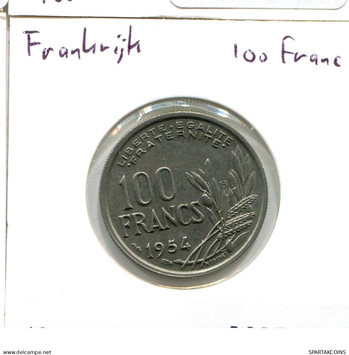 100 FRANCS 1954 FRANCE Coin #AX612 - 100 Francs