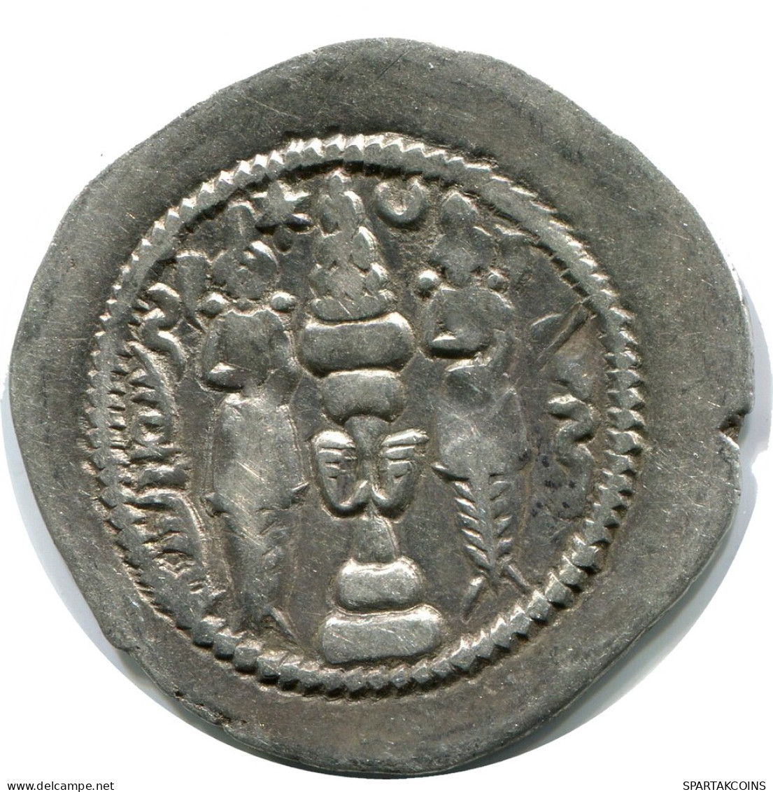 SASSANIAN KHUSRU I AD 531-579 AR Drachm Mitch-ACW.1028--1072 #AH225.4.D - Oriental