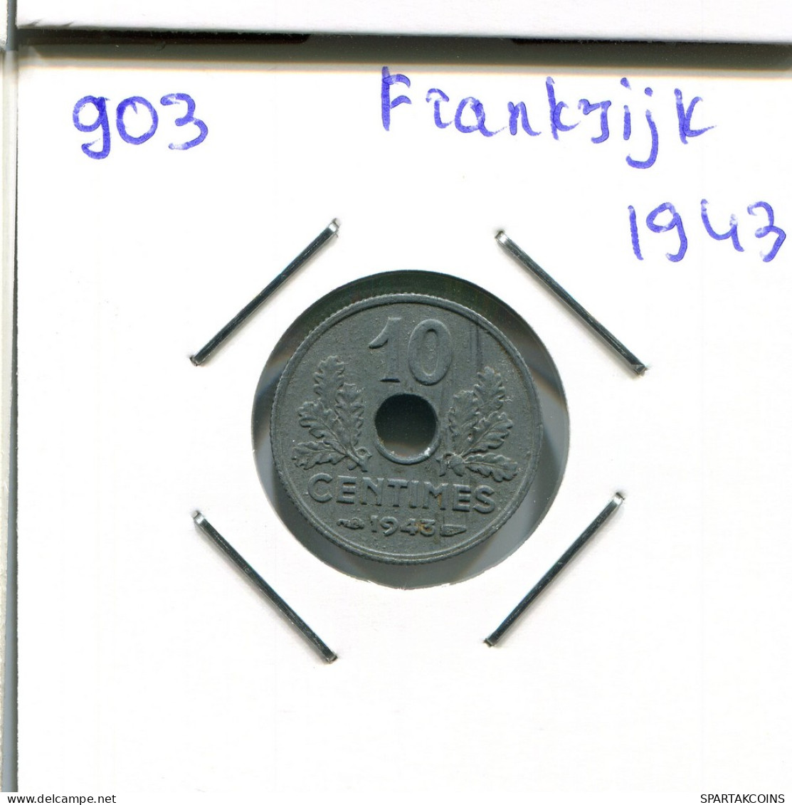 10 CENTIMES 1943 FRANKREICH FRANCE Französisch Münze #AN119.D - 10 Centimes