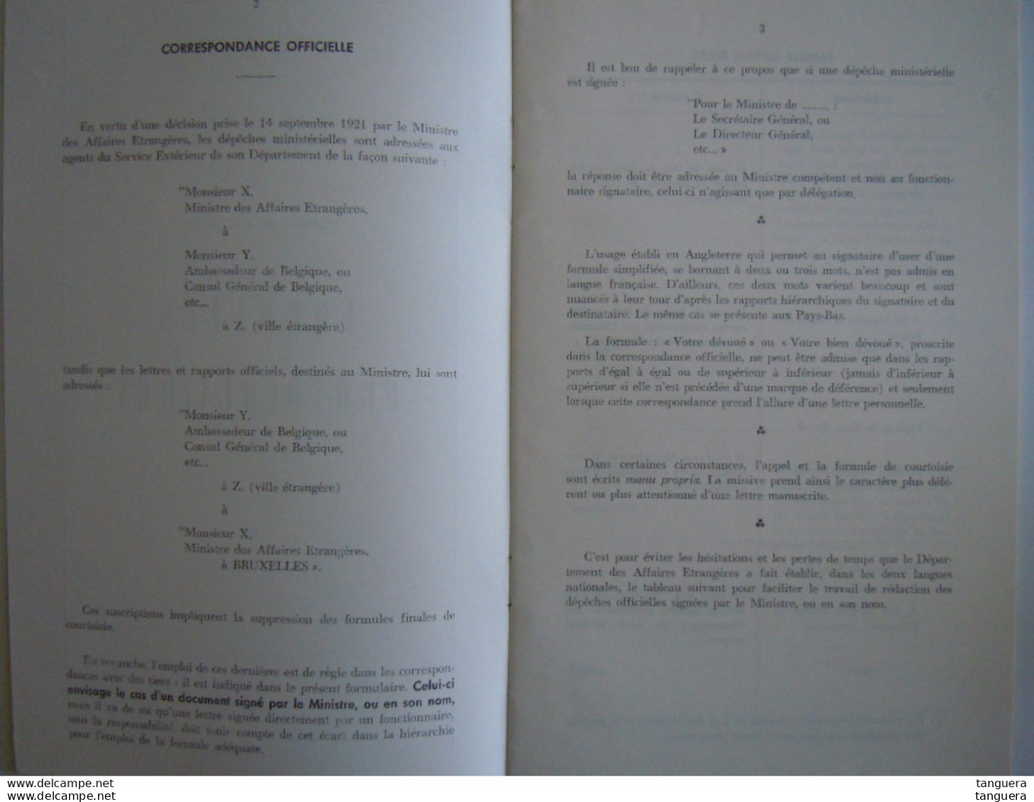 1968 Formules Protocolaires Service Du Protocole Ministere Des Affaires Etrangeres Et Du Commerce Exterieur - Practical