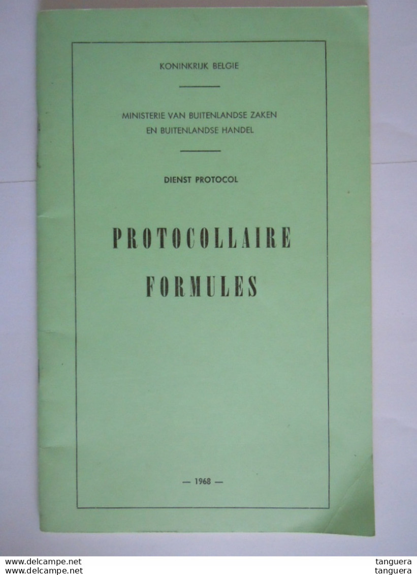 Boekje 1968 Protocolaire Formulieren Dienst Van Het Protocol Ministerie Van Buitenlandse Zaken En Buitenlandse Handel - Practical